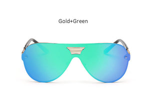 2017 New Shield Sunglasses Men Women Fashion Trend Brand Designer Rimless Alloy Frame Mirror Sun Glasses Aviation For Driving