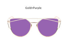 Fashion New Women Clear Lens Cat Eye Sunglasses Ladies Mirror Cateye Sun Glasses For Female