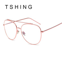 TSHING Unisex Fashion Brand Designer New Aviation Metal Glasses Frame Unique Top Clear Lens Frames Feamle Optical Glasses