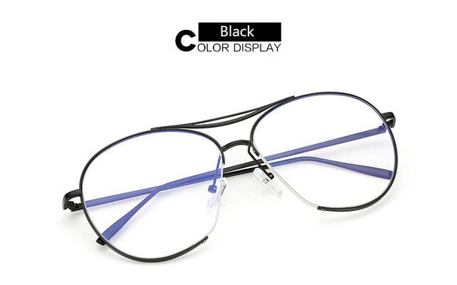 Women Bang Fashion Glasses Frame Twin Beam Metal Eyeglasses Men Vogue Myopia Eyewear Optical Glasses