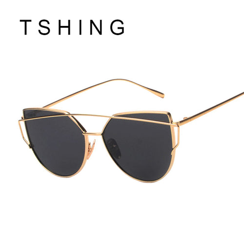 TSHING 2017  Fashion Children Cat Eye Sunglasses Boys Girls Brand Designer Mirror Cateye Sun Glasses Retro Kids Sunglasses UV400