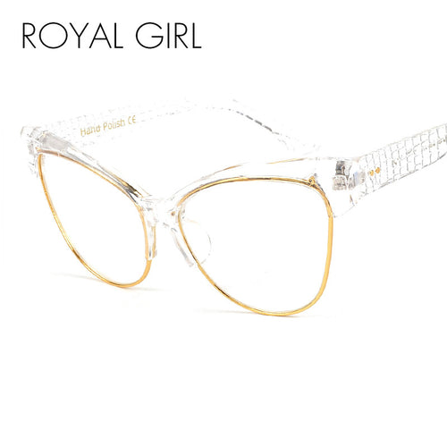 ROYAL GIRL Newest Cat Eye Eyeglasses Frames Women Glasses Brand Designer Optical Glasses With Bag SS021