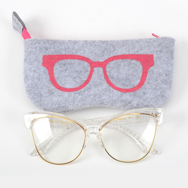 ROYAL GIRL Newest Cat Eye Eyeglasses Frames Women Glasses Brand Designer Optical Glasses With Bag SS021