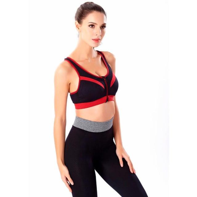 Professional Shockproof Zipper Sports Bra at Discounted Price