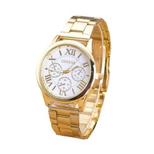 2017 Luxury Stianless Steel Gold Watches Womens Geneva Quartz  Wrist Watch for Women free shipping Montre Femme