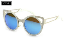 ROYAL GIRL Brand Designer Women Sunglasses Chic Cat Eye Sun Glasses Mirrored Round Glasses Shades ss087