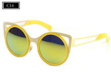 ROYAL GIRL Brand Designer Women Sunglasses Chic Cat Eye Sun Glasses Mirrored Round Glasses Shades ss087