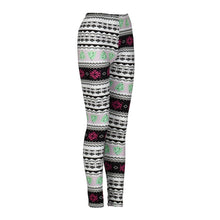 Casual Women Lady Skinny Christmas Tree Print Stretchy Pants Slim Leggings