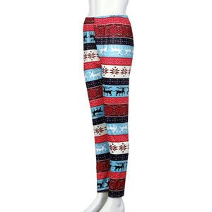 Casual Women Lady Skinny Xmas Deer Print Stretchy Jegging Pants Slim Leggings