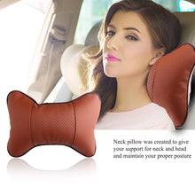 High Quality PU Leather Car Neck Pillow Memory 