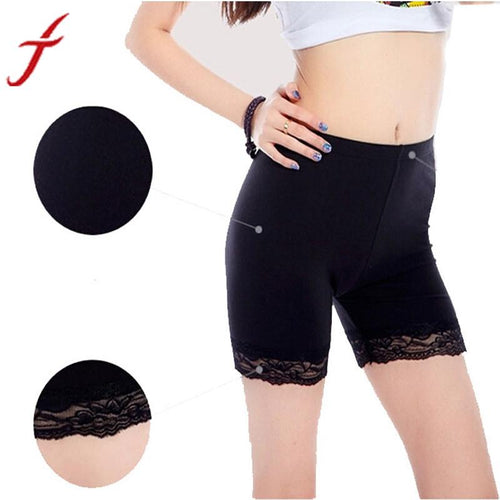 JECKSION Leggings For Women New Summer Female Gril's Sweet Lace Trim Leggings Short  Shipping