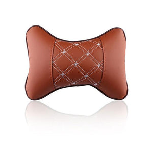 Car Leather Headrest Neck Pillow at Affordable Price