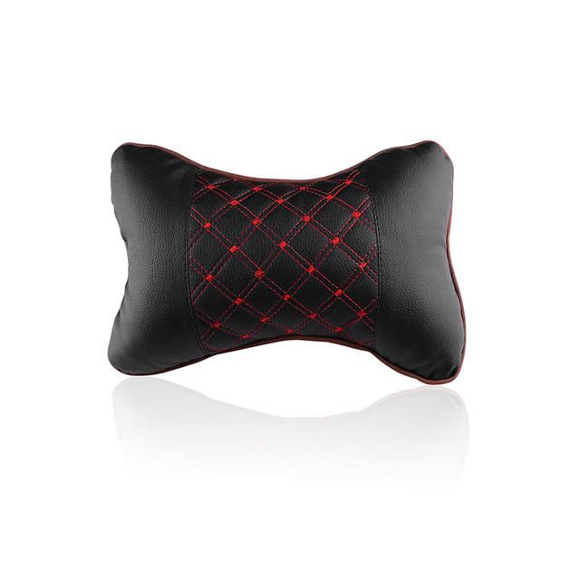 Car Leather Headrest Neck Pillow with High Quality