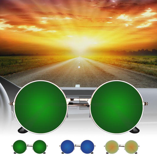 Vintage Round Mirror Metal Frame Sunglasses for Outdoor Sports