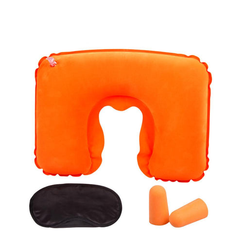 Inflatable Travel Pillow Air Cushion Neck and U-Shaped Compact Plane Set