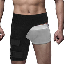 Groin Wrap Support Adjustable Groin Strain Pain Wrap Hamstring Support Brace One Size Fits Most Neoprene Brace with Stick Strap Fastener Slip Resistant for Men Women