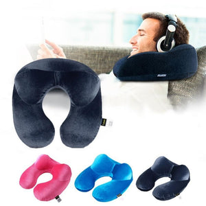 Inflatable U-Shaped Travel Pillow for Airplane with Superior Quality
