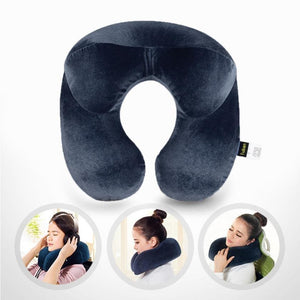 Inflatable U-Shaped Travel Pillow for Airplane with Premium Quality