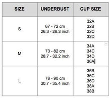 Size Chart - Professional Shockproof Zipper Sports Bra 