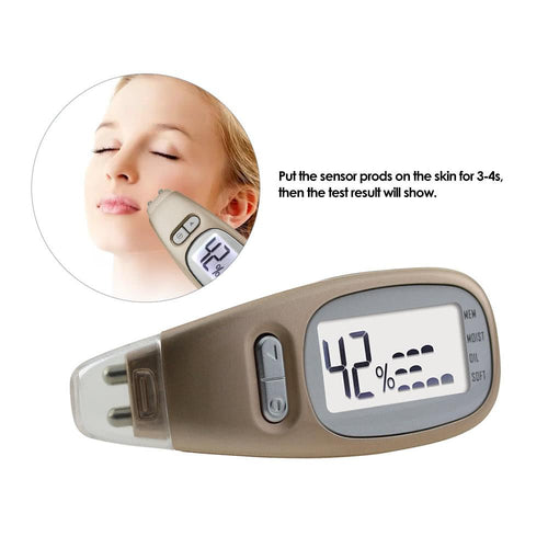 Skin Analyzer Tester Precision Digital LCD Display Facial Body Skin Care Moisture Oil Softness Analysis Handheld