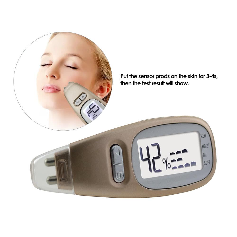 Skin Analyzer Tester Precision Digital LCD Display Facial Body Skin Care Moisture Oil Softness Analysis Handheld