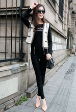 Lady Zip Pencil Pants High Waisted Stretch Leggings Trousers Pants BK/S