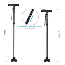 Adjustable Walking Stick with LED Light and Cushion Handle at Discounted Price