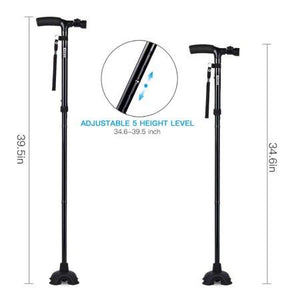 Adjustable Walking Stick with LED Light and Cushion Handle at Discounted Price