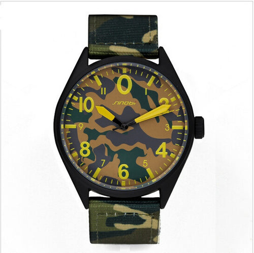SINOBI luxury brand camouflage nylon air force Army waterproof quartz watch