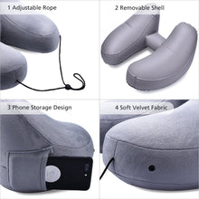 Travel Pillow for Airplanes Inflatable H Shaped with Superior Quality
